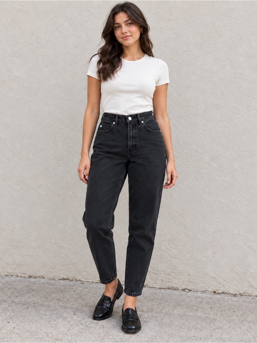 Vintage 90s London Jean Black Mom Jeans Womens 6 Made USA High Rise 100% Cotton